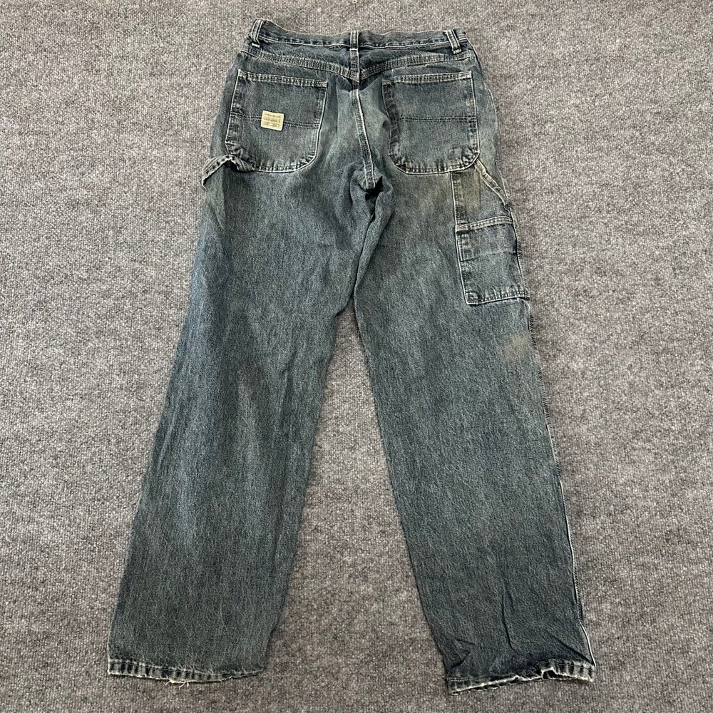 Wrangler Carpenter Jeans Mens Size 30x32 Blue Faded Denim Relaxed Workwear Pants
